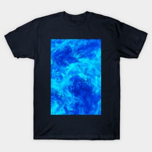 Ultra Blue Abstract Splatter Spalsh Marble Artwork T-Shirt